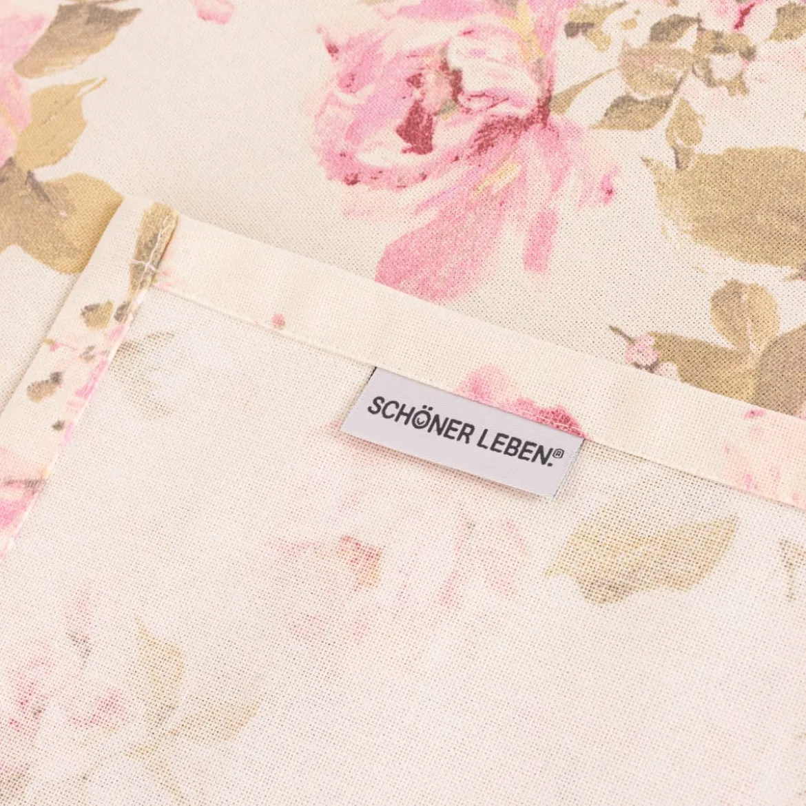 Tischläufer Classic Painted Rose Rosen ecru rosa 40x160cm von SCHÖNER LEBEN.