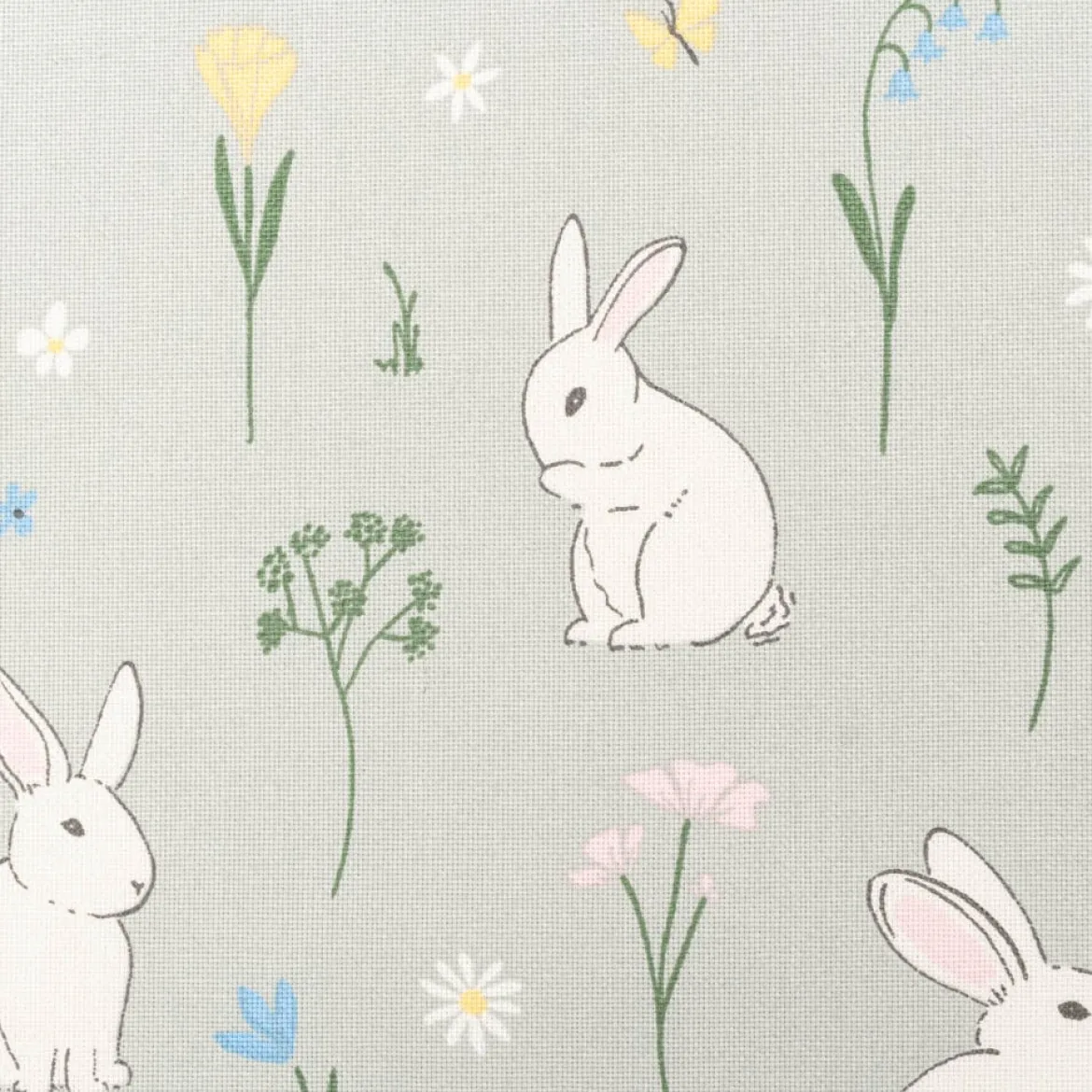 Tischläufer Cute Rabbit Garden Hasen Blumen mintgrün bunt 40x160cm von SCHÖNER LEBEN.