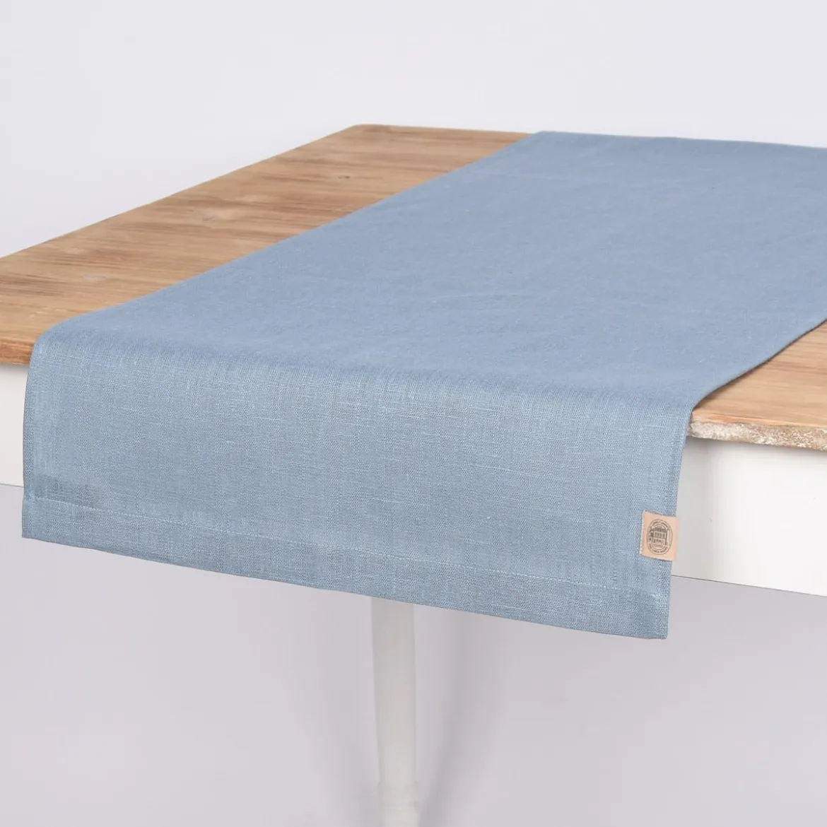 Tischläufer Erik aus 100% Leinen 1-lagig 47x150cm blau