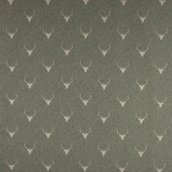 Tischläufer Jacquard Hirschkopf mit Geweih grün beige 40x160cm von SCHÖNER LEBEN.