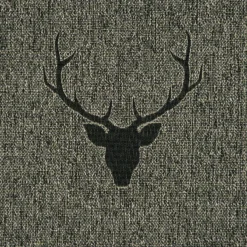 Tischläufer Jacquard Hirschkopf mit Geweih grün dunkelgrün 40x160cm von SCHÖNER LEBEN.