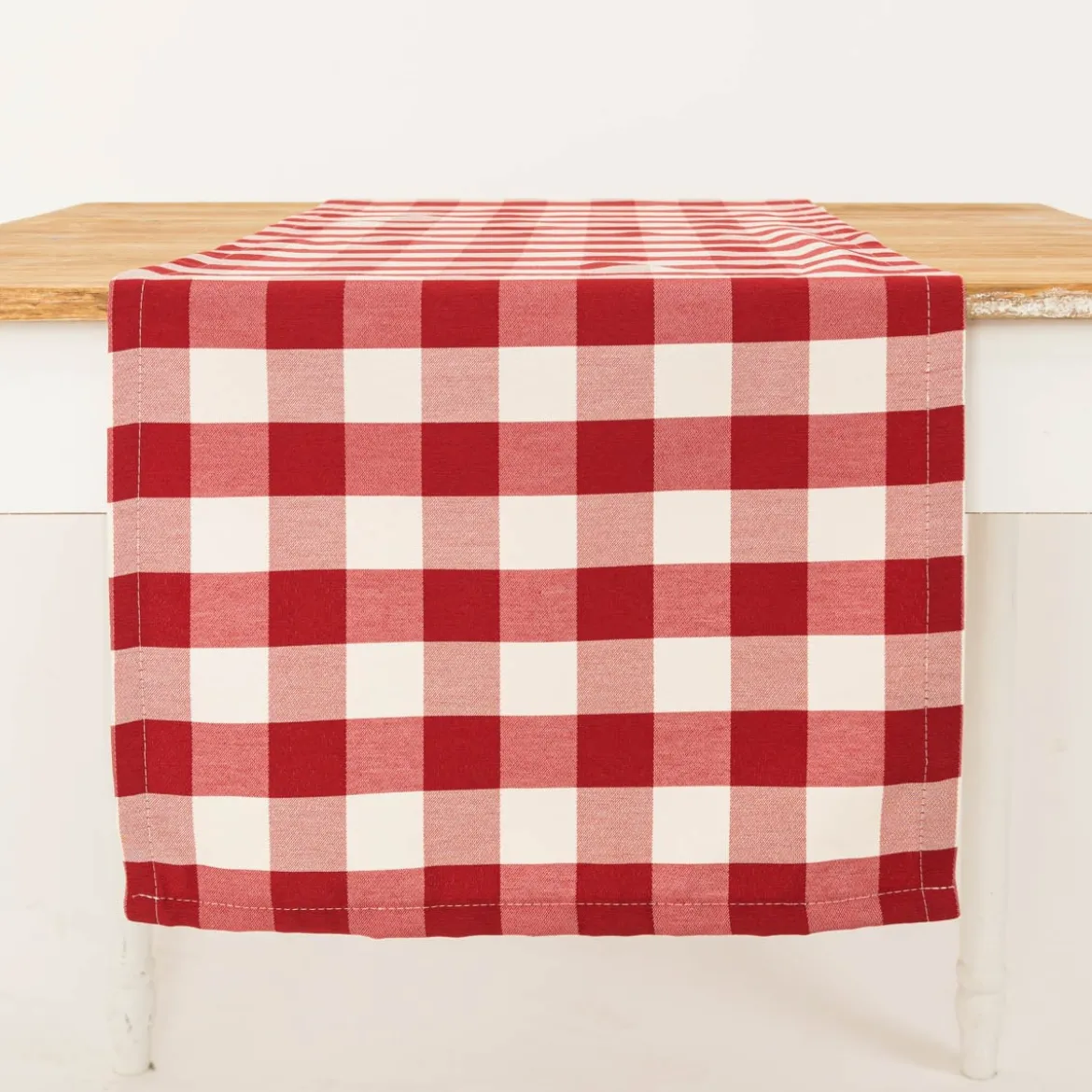 Tischläufer Karos rot weiß 40x160cm von SCHÖNER LEBEN.
