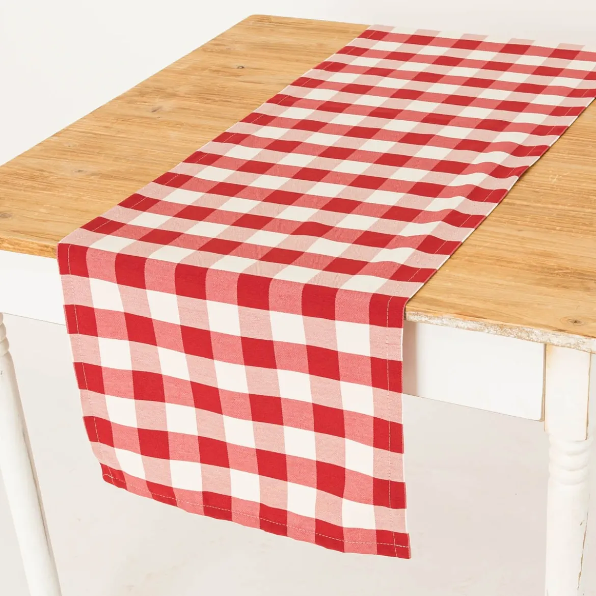 Tischläufer Karos rot weiß 40x160cm von SCHÖNER LEBEN.