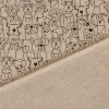 Tischläufer Leinenlook Dog Cartoon Line Hunde natur schwarz 40x160cm von SCHÖNER LEBEN.