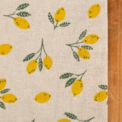 Tischläufer Leinenlook Little Citrus Fruits Mini Zitronen natur gelb 40x160cm von SCHÖNER LEBEN.