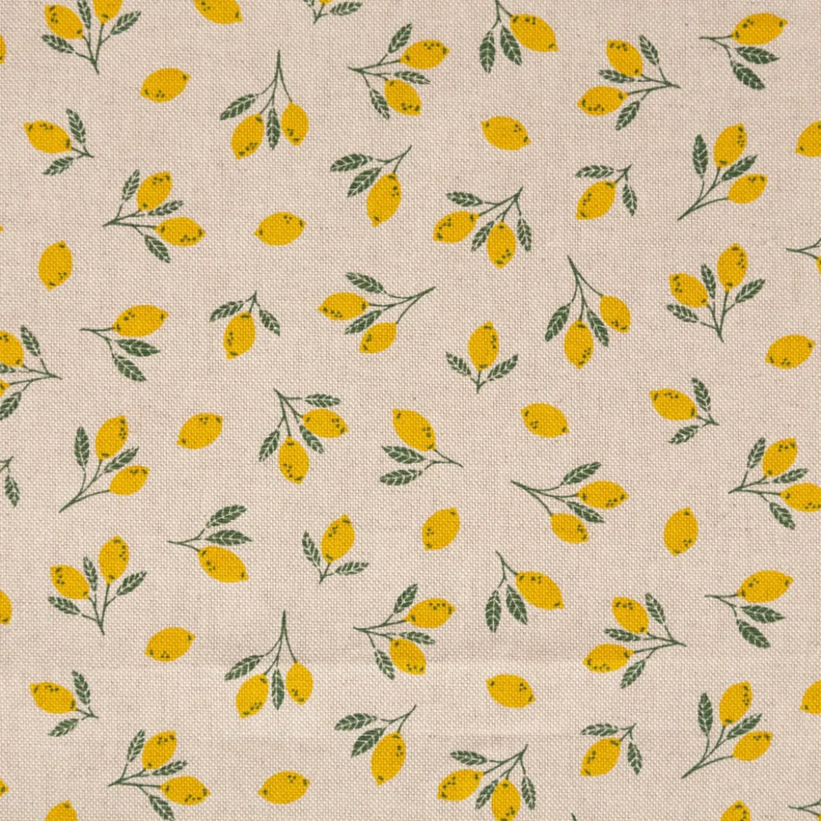 Tischläufer Leinenlook Little Citrus Fruits Mini Zitronen natur gelb 40x160cm von SCHÖNER LEBEN.