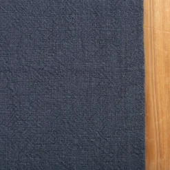 Tischläufer Leinen mit BW-Anteil einfarbig dunkelblau 40x160cm von SCHÖNER LEBEN.