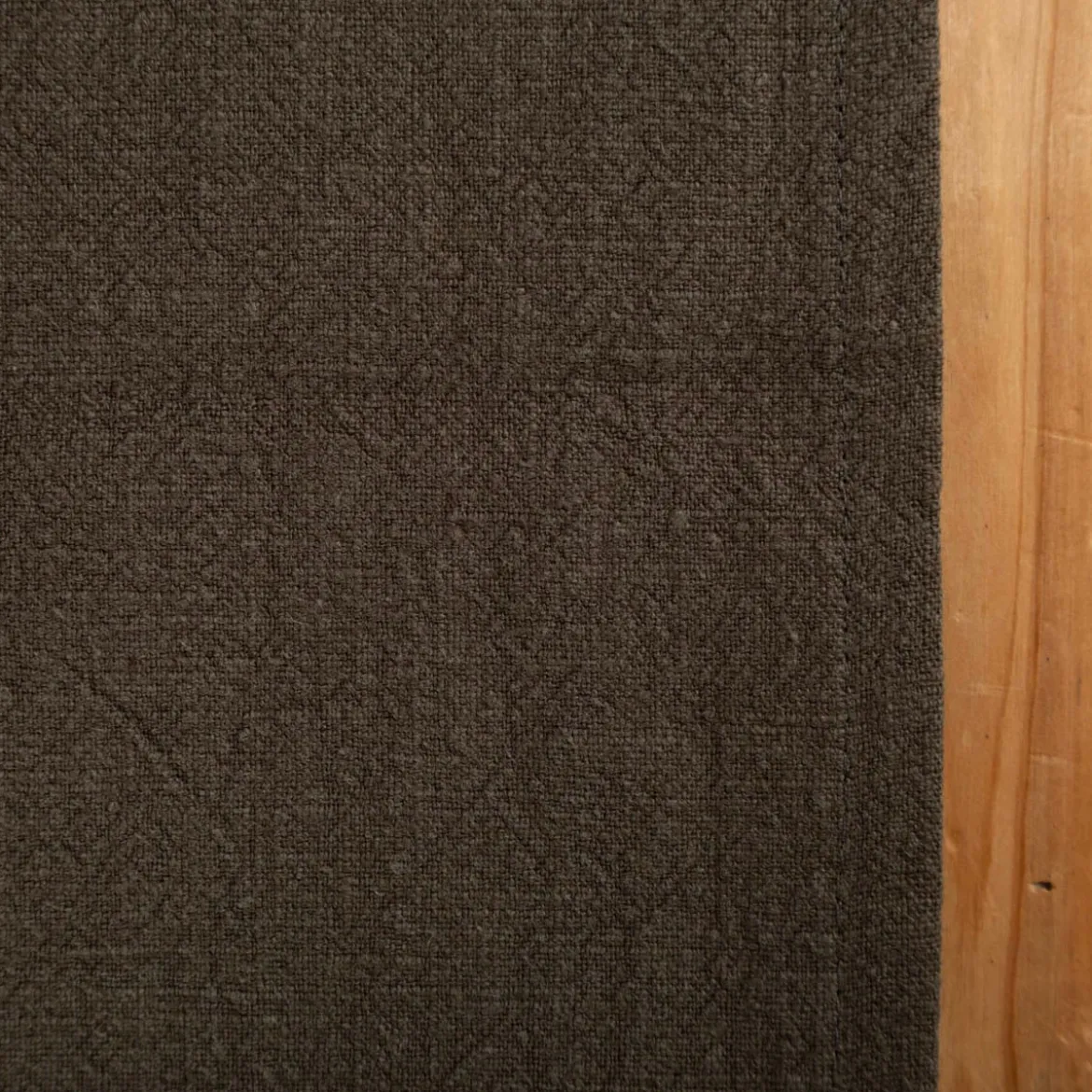 Tischläufer Leinen mit BW-Anteil einfarbig khakigrün 40x160cm von SCHÖNER LEBEN.