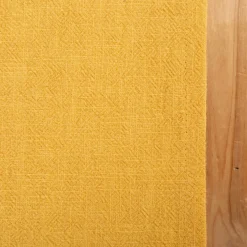 Tischläufer Leinen mit BW-Anteil einfarbig gelb 40x160cm von SCHÖNER LEBEN.