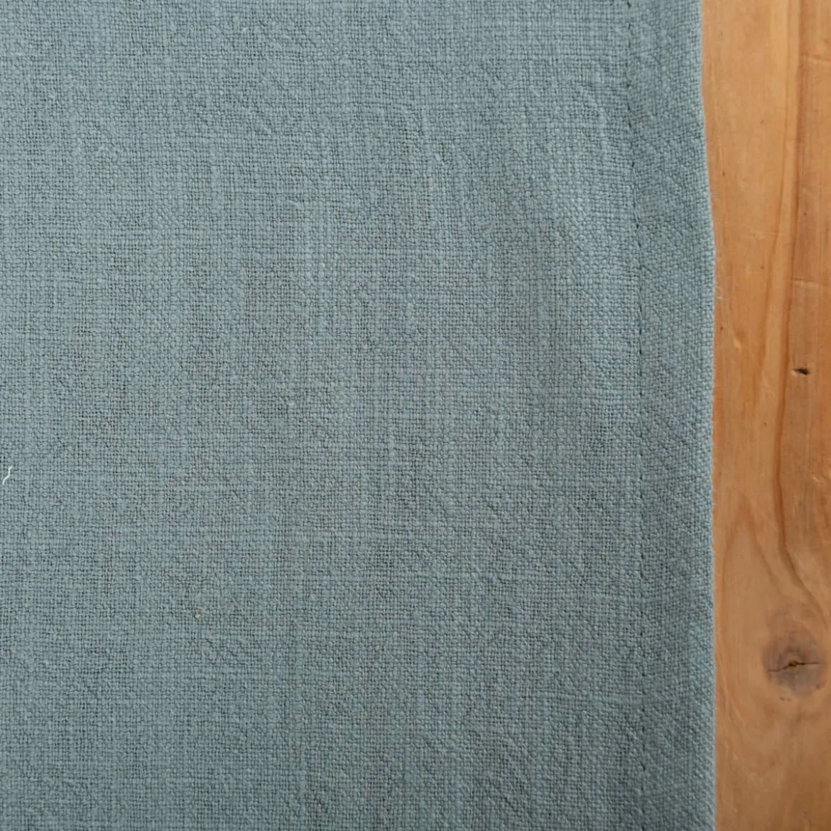 Tischläufer Leinen mit BW-Anteil einfarbig altgrün 40x160cm von SCHÖNER LEBEN.