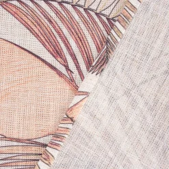 Tischläufer Leinenoptik Palmenblätter beige orange gelb 45x150cm