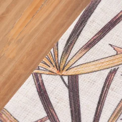 Tischläufer Leinenoptik Palmenblätter beige orange gelb 45x150cm