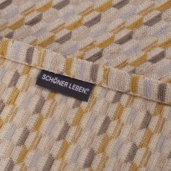 Tischläufer Mira Hexagon beige gelb 40x160cm von SCHÖNER LEBEN.