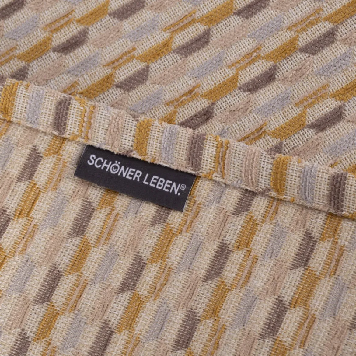 Tischläufer Mira Hexagon beige gelb 40x160cm von SCHÖNER LEBEN.