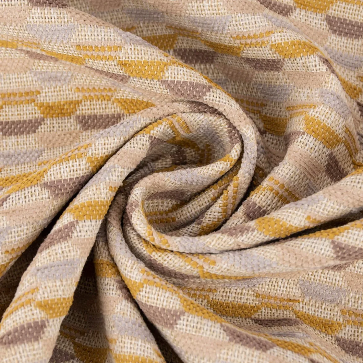 Tischläufer Mira Hexagon beige gelb 40x160cm von SCHÖNER LEBEN.