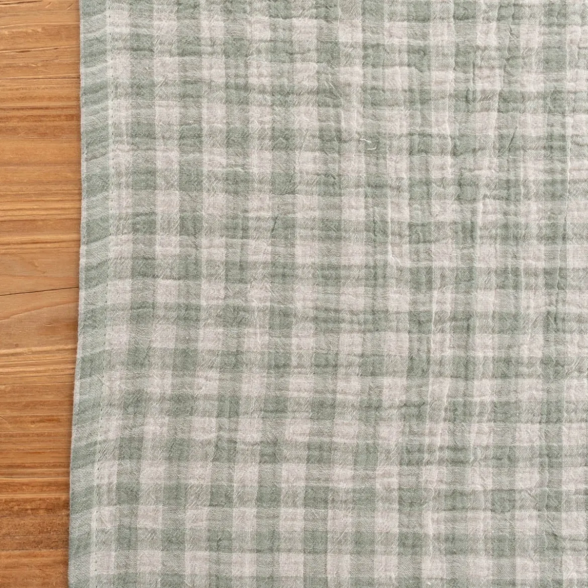 Tischläufer Musselin Vichy Karo mintgrün weiß 40x160cm von SCHÖNER LEBEN.