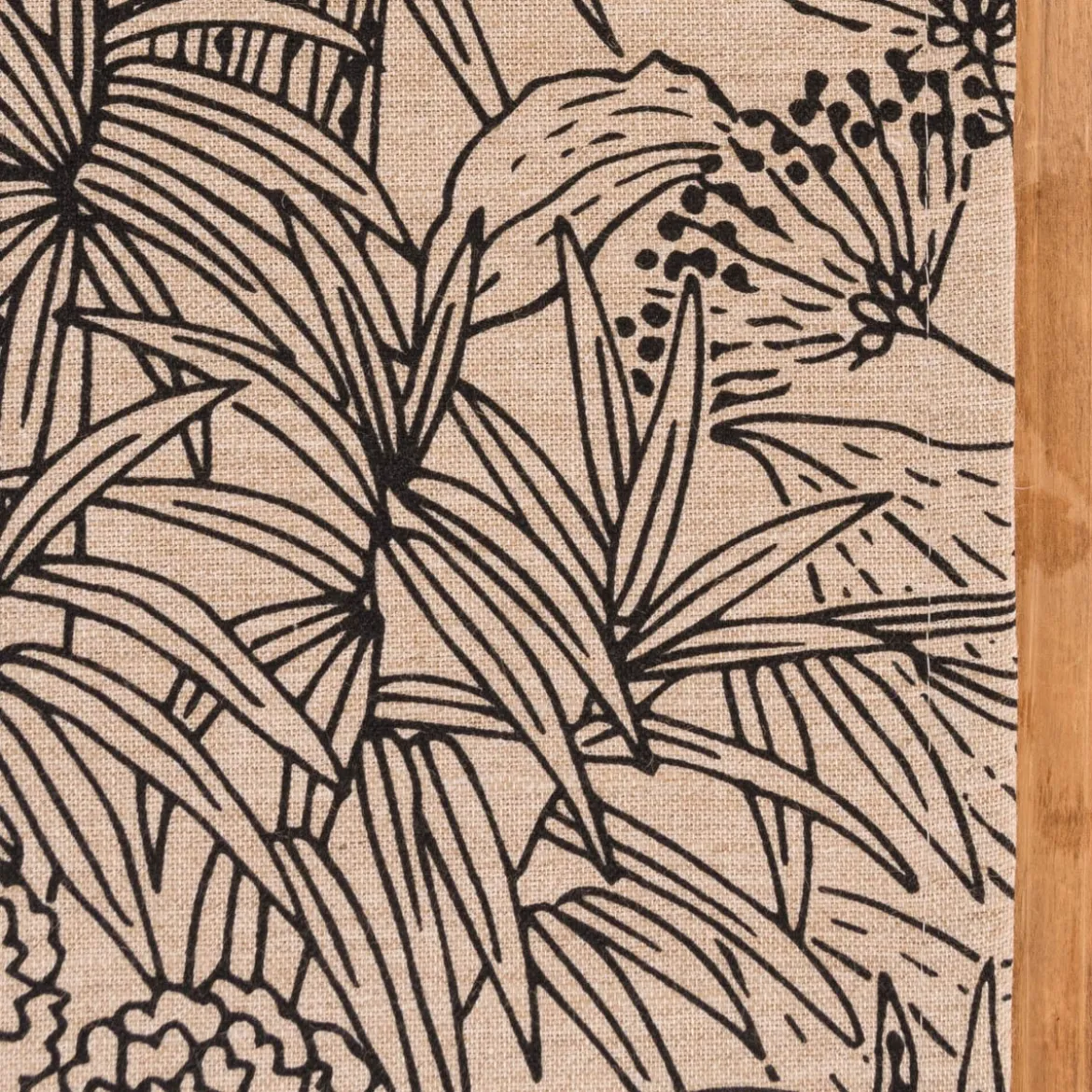 Tischläufer Orphee Botanics Leinenlook natur schwarz 40x160cm von SCHÖNER LEBEN.