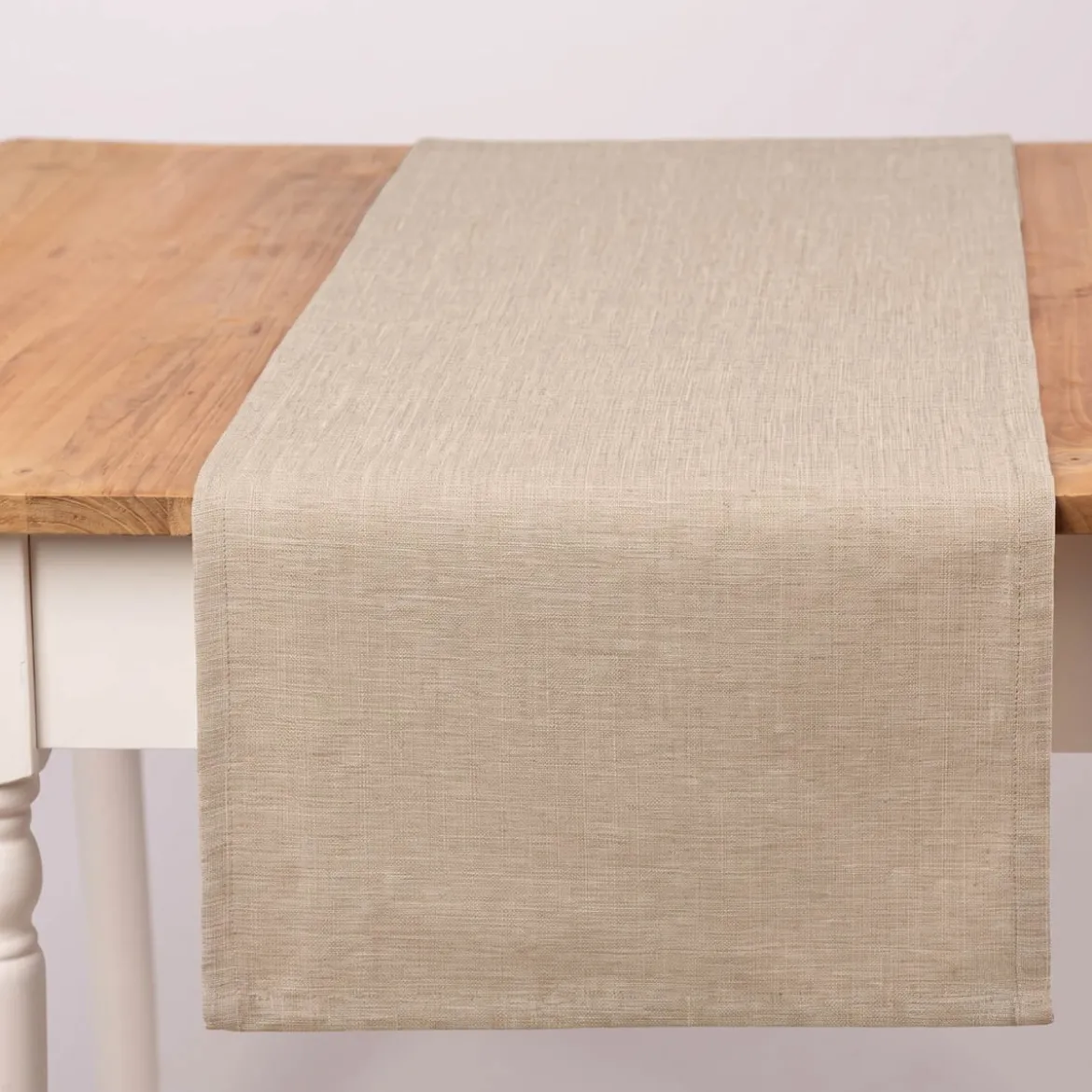 Tischläufer Outdoor Olefina mit Fleckschutz uni Struktur beige 40x160cm von SCHÖNER LEBEN.