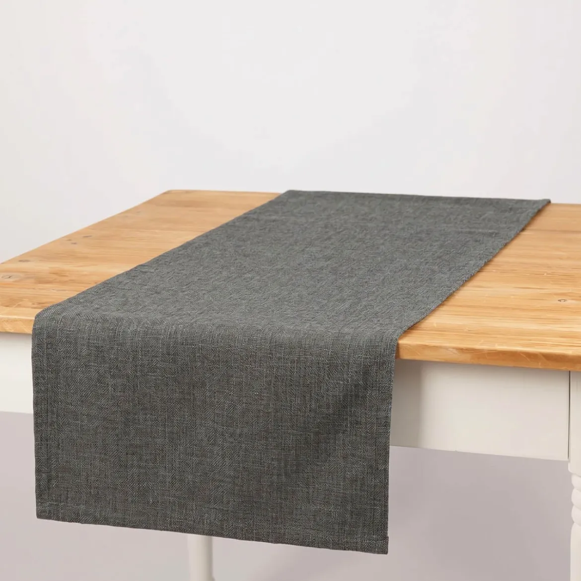 Tischläufer Outdoor Olefina mit Fleckschutz uni Struktur braun türkis meliert 40x160cm von SCHÖNER LEBEN.
