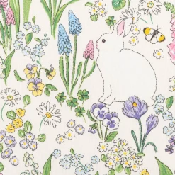Tischläufer Rabbit Spring Fever Hasen Blumen weiß bunt 40x160cm von SCHÖNER LEBEN.