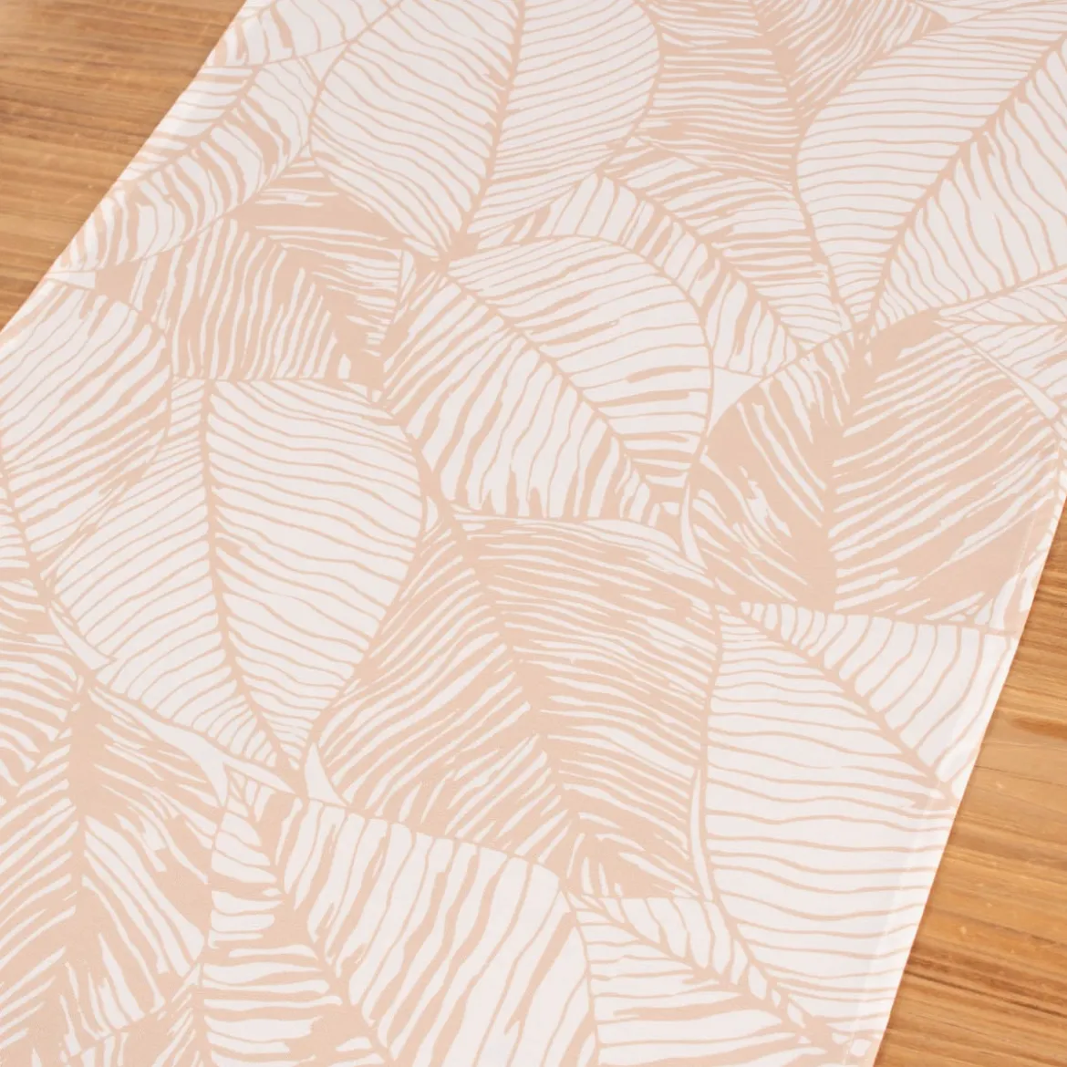 Tischläufer Roja Laub Blätter beige weiß 45x150cm