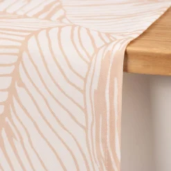 Tischläufer Roja Laub Blätter beige weiß 45x150cm
