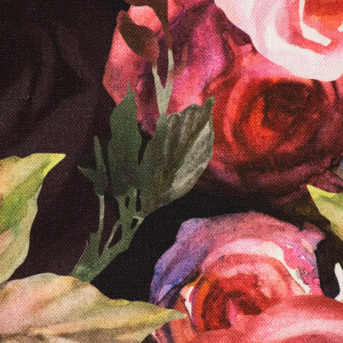 Tischläufer Rosetta Rosen Digitaldruck schwarz pink 40x160cm von SCHÖNER LEBEN.
