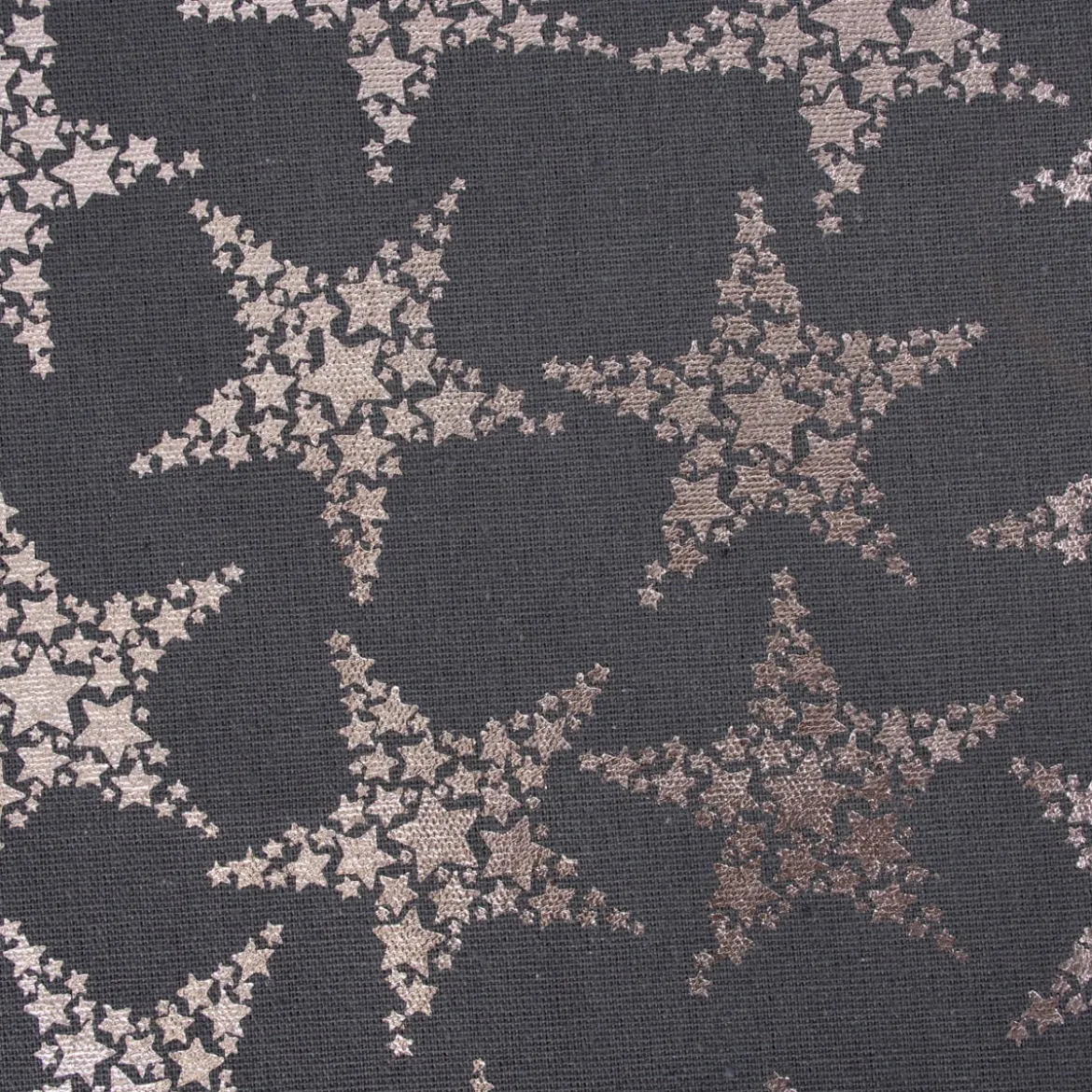 Tischläufer Stars Sterne Foliendruck dunkelgrau silberfarbig 42x150cm