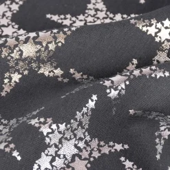 Tischläufer Stars Sterne Foliendruck dunkelgrau silberfarbig 42x150cm
