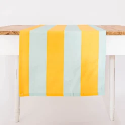 Tischläufer Streifen hellblau gelb 40x160cm von SCHÖNER LEBEN.