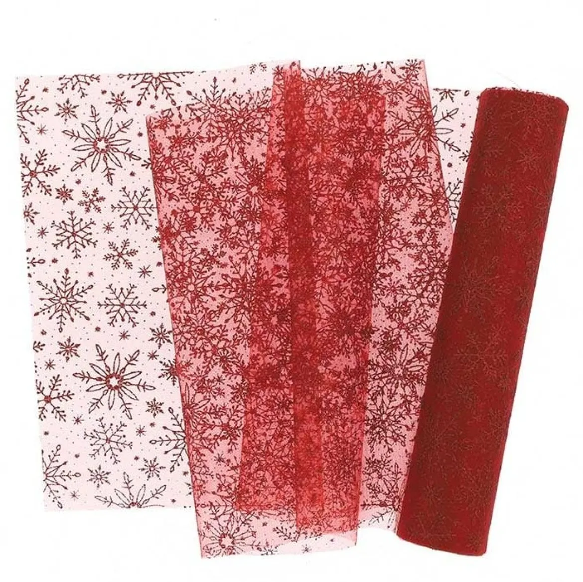 Tischläufer Tischband Organza rot mit glitzernden Kristallen 28x300m