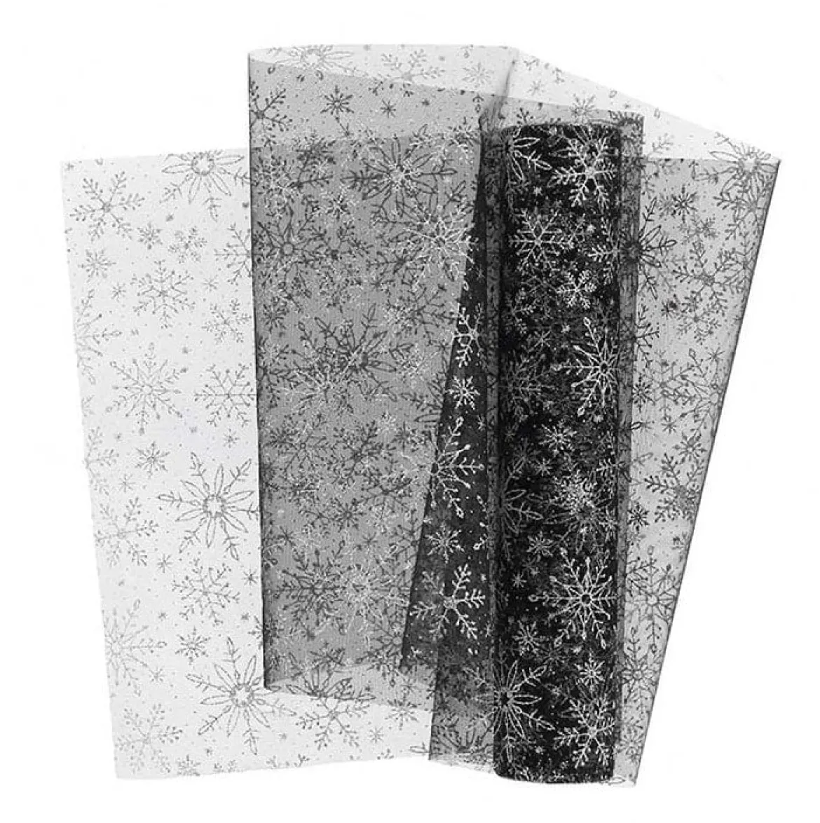 Tischläufer Tischband Organza schwarz mit glitzernden Kristallen silberfarbig 28x300m