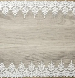 Tischläufer Tischband Tüll mit Spitze offwhite 0,45x9m