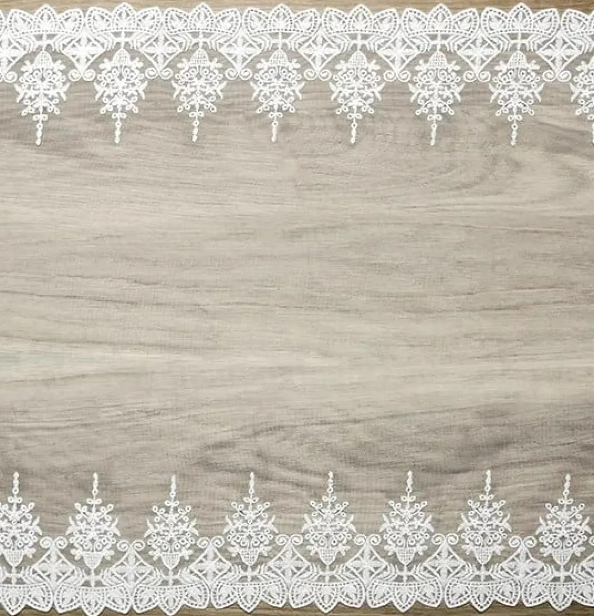 Tischläufer Tischband Tüll mit Spitze offwhite 0,45x9m