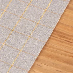 Tischläufer Tyra Karo grau goldfarbig 45x150cm