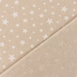 Tischläufer Weihnachten Basic Star Sternchen Leinenlook natur weiß 40x160cm von SCHÖNER LEBEN.