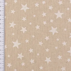 Tischläufer Weihnachten Basic Star Sternchen Leinenlook natur weiß 40x160cm von SCHÖNER LEBEN.