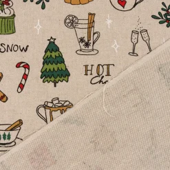 Tischläufer Weihnachten Christmas Doodle Weihnachtsmotive natur bunt 40x160cm von SCHÖNER LEBEN.