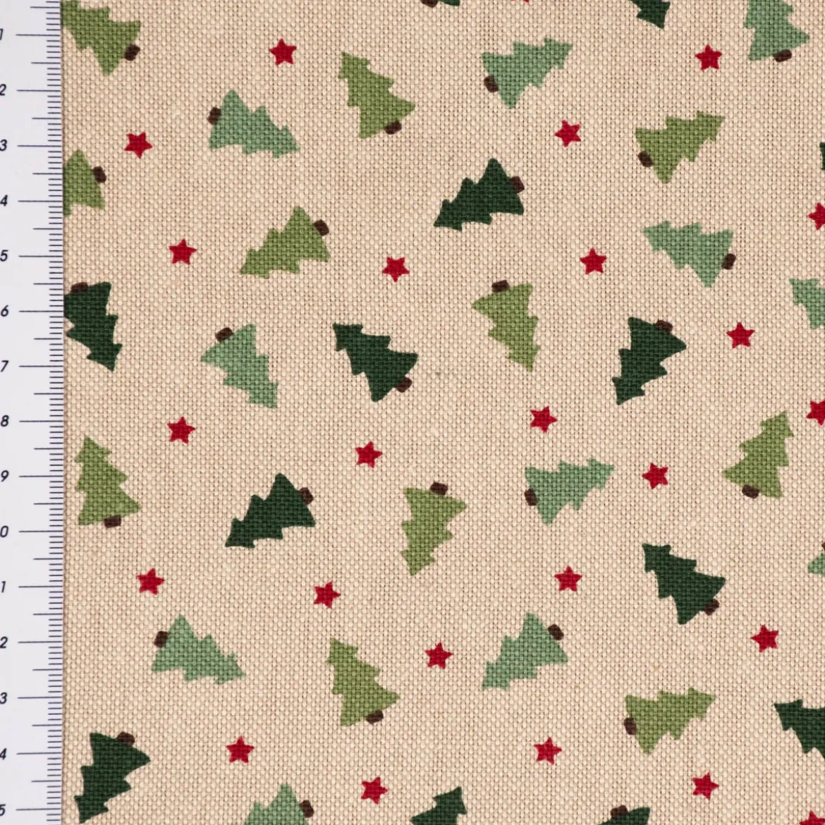 Tischläufer XMAS Tree Weihnachtsbaum Tanne im Leinenlook natur grün 40x160cm von SCHÖNER LEBEN.