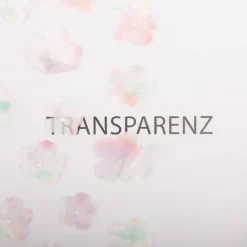 Tüllstoff 3D Blüten mit Perlen weiß flieder mint rosa 1,4m Breite