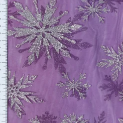 Tüllstoff Farbverlauf Glitzerkristalle pink blau silberfarbig 1,55m Breite