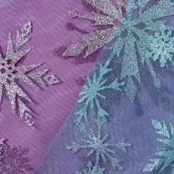 Tüllstoff Farbverlauf Glitzerkristalle pink blau silberfarbig 1,55m Breite