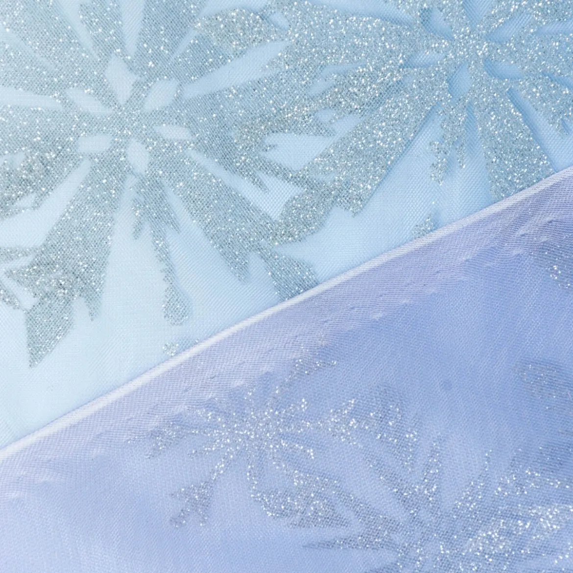 Tüllstoff Farbverlauf Glitzerkristalle blau lila silberfarbig 1,55m Breite