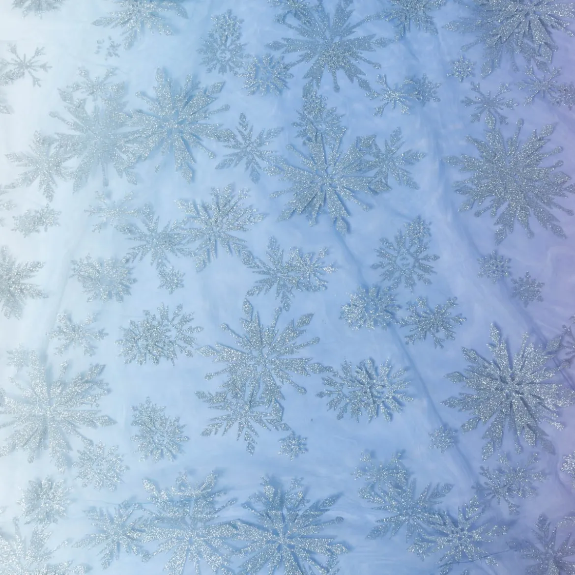 Tüllstoff Farbverlauf Glitzerkristalle blau lila silberfarbig 1,55m Breite