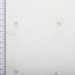 Tüll Stoff Schwan Stickerei weiß 125cm Breite