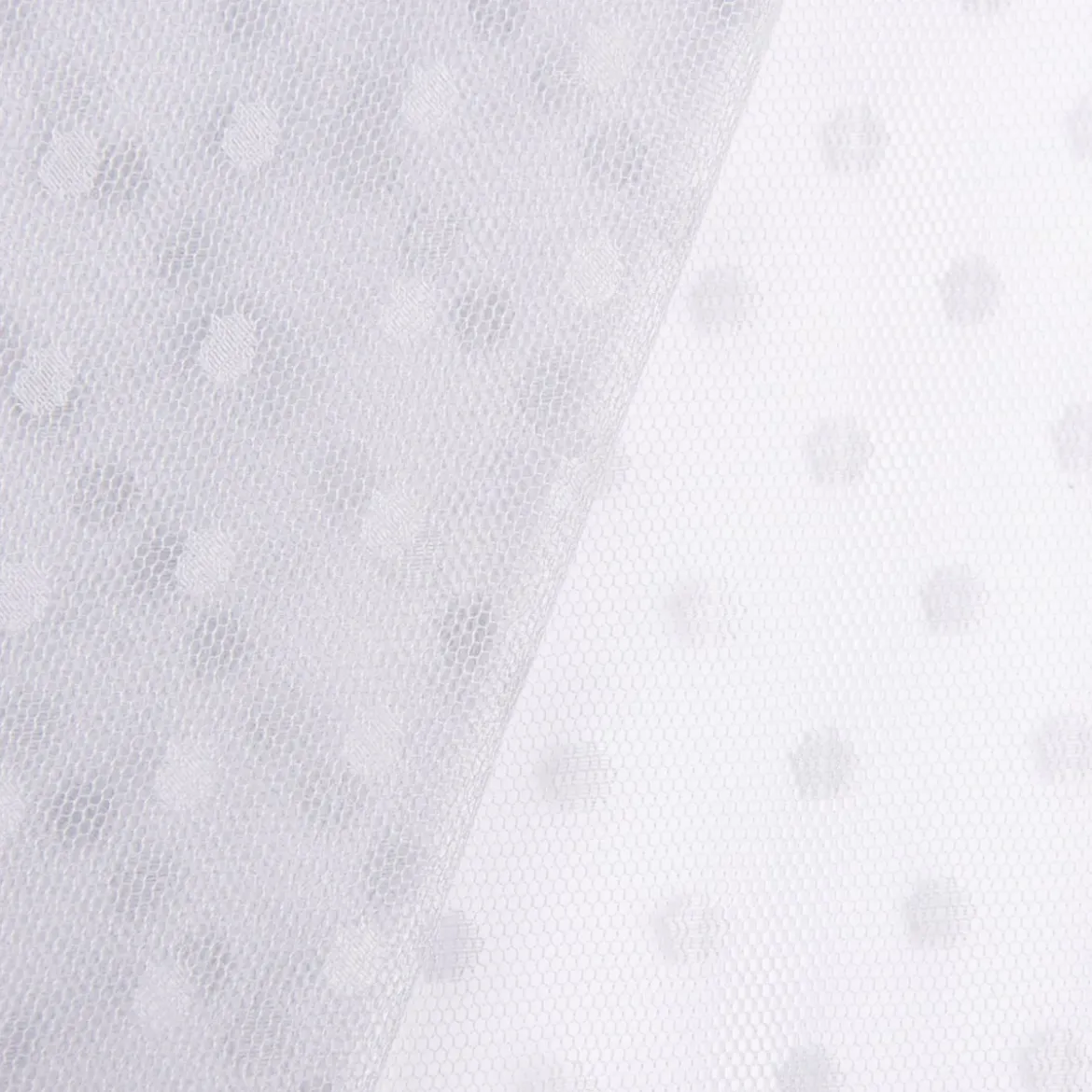 Tüll weich Brauttüll Punkte hellgrau 1,60m