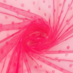 Tüll weich Brauttüll Punkte pink 1,60m