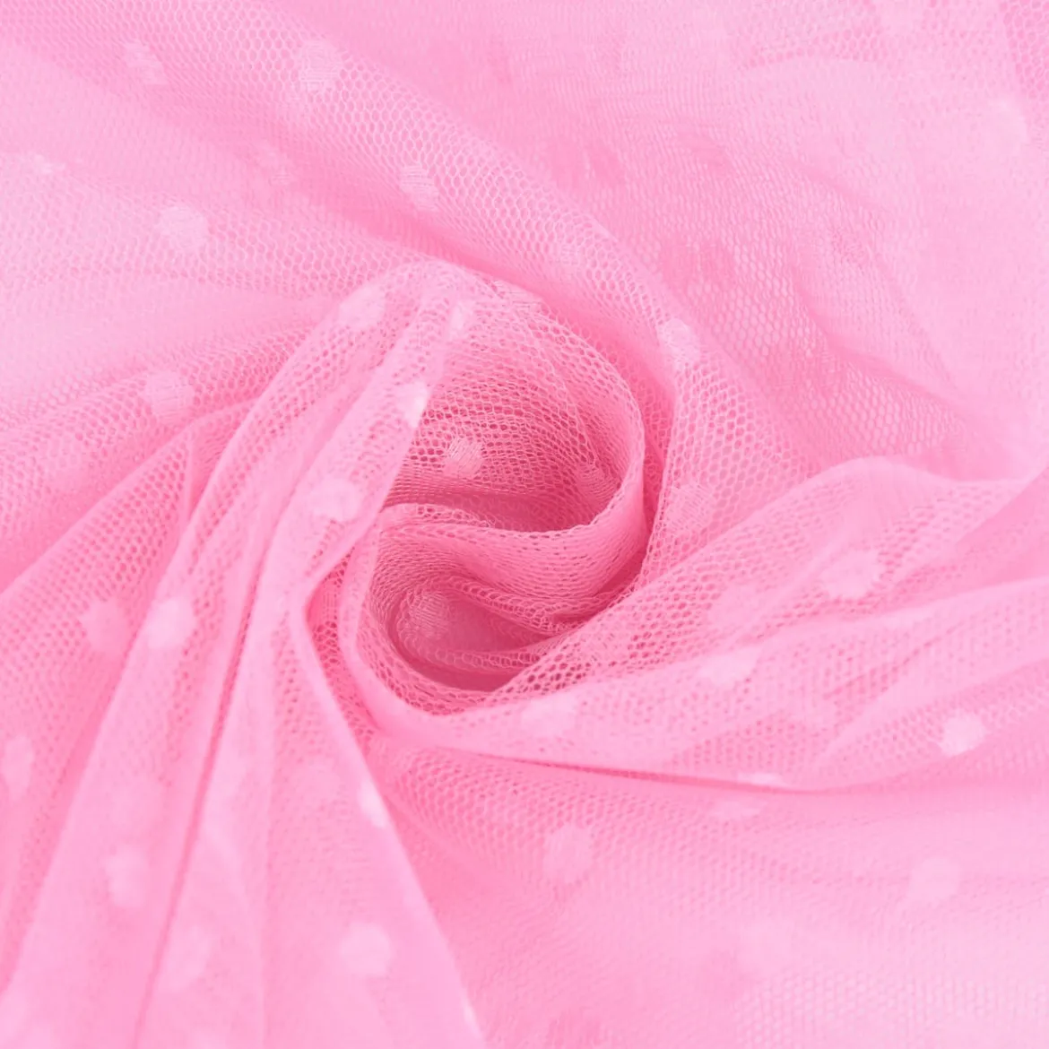 Tüll weich Brauttüll Punkte rosa 1,60m