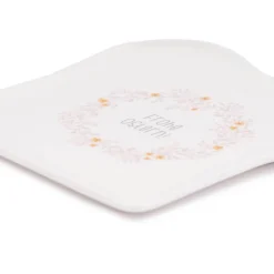 Toastteller Frohe Ostern Blumenkranz weiß rosa gelb 14,5x15,5cm von Grafik Werkstatt