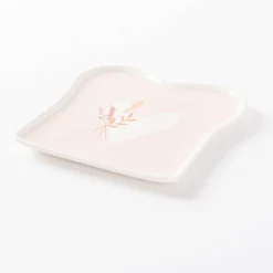 Toastteller Herz mit Strauß rosa weiß 14,5x15,5cm von Grafik Werkstatt